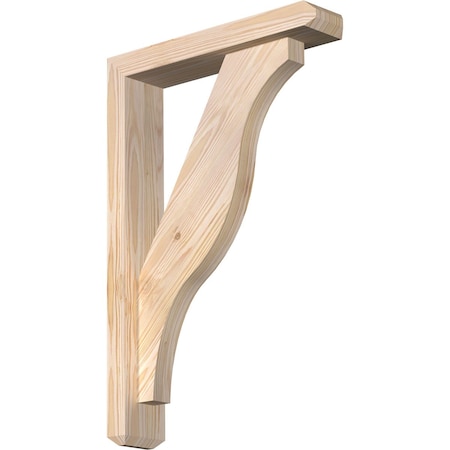 Ekena Millwork Funston Craftsman Smooth Bracket w/ Offset Brace, Douglas Fir, 3 1/2"W x 16"D x 24"H BKT0402X16X24FST04SDF